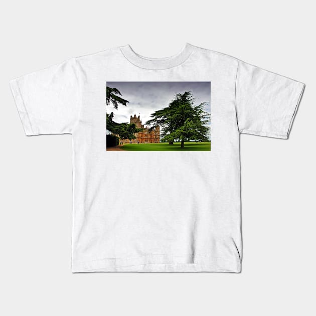 Highclere Castle Downton Abbey Hampshire England UK Kids T-Shirt by AndyEvansPhotos